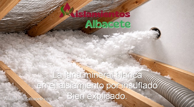 la lana mineral blanca en el aislamiento por insuflado